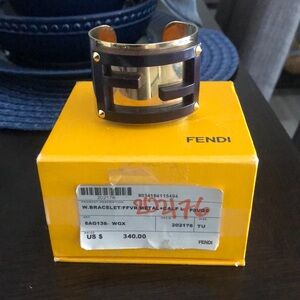 Authentic Fendi Cuff brown and gold size large